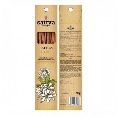 SATTVA AYURVEDA Kadzidełka INCENSE SATHYA FLORA 30G